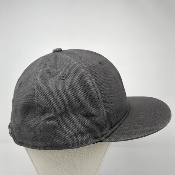 Carhartt Snapback Hat Gray One Size Adjustable Embroidered Patch Logo 6 Panel - Picture 4 of 8